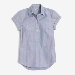 J. Crew Striped Popover Short Sleeve Button Down